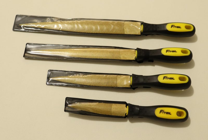 FITOOL Golden Wood Rasp 4Piece Set, Fine Cut, 4"-6"-8"-10", for Wood, Leather, Soft Metals, Soft Plastic, Quality High Carbon Steel Tapered Rasp File 4-Pack - Image 2